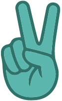 Hand icon showing peace sign